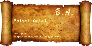 Balsai Ariel névjegykártya